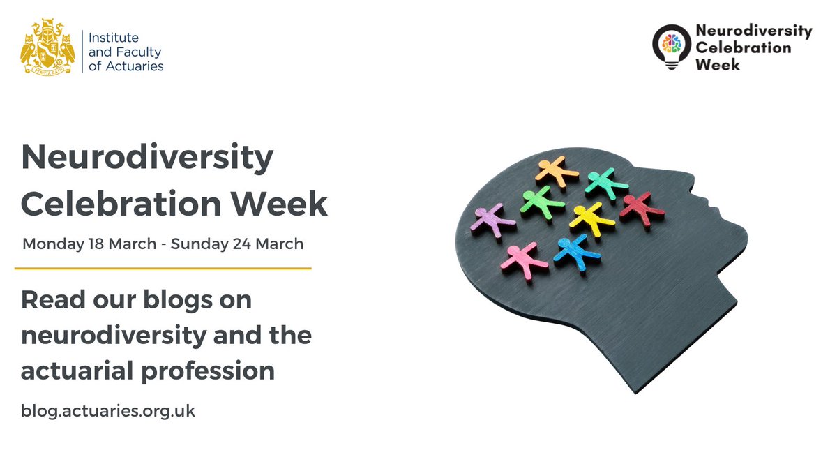 We've looked at neurodiversity in the actuarial profession a number of times in recent years, so for #NeurodiversityCelebrationWeek we're revisiting them and celebrating our neurodiverse colleagues and members. Read them all at: blog.actuaries.org.uk/topics/neurodi…