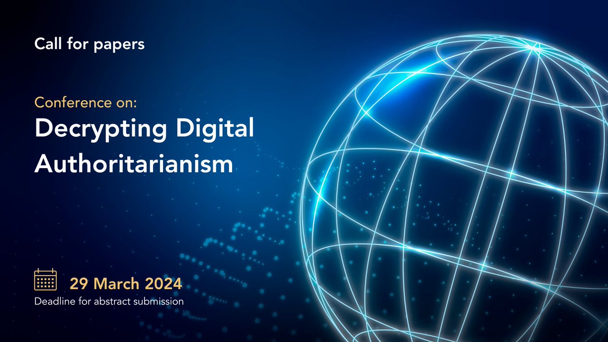 Two weeks left! If you work in the field of #InternetAuthoritarianism and its impact on #Democracy, don't miss this opportunity ⏰ Submit your abstract to this call for papers ➡️eui.eu/events?id=5658… Deadline: 29 March ⌛ #GiFi #FutureOfTheInternet