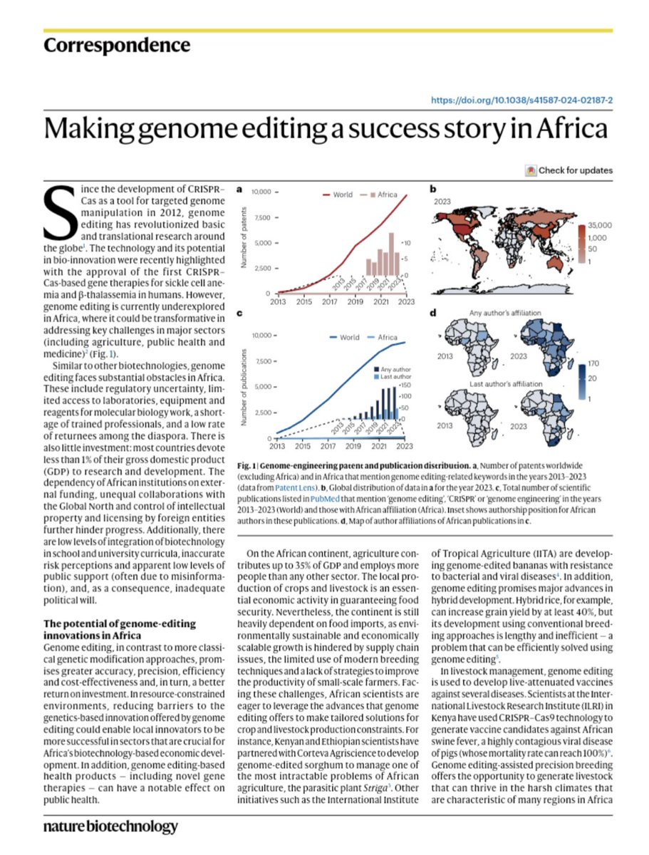 How to Make Genome Editing a Success Story in Africa, in @NatureBiotech with @tomtom_auer @Fredros_Inc @LSTMvector @LSTMnews @LLKoekemoer @cam_crid @lily_paemka @ComUSTTB url.uk.m.mimecastprotect.com/s/bEjFCng0kUlA…
