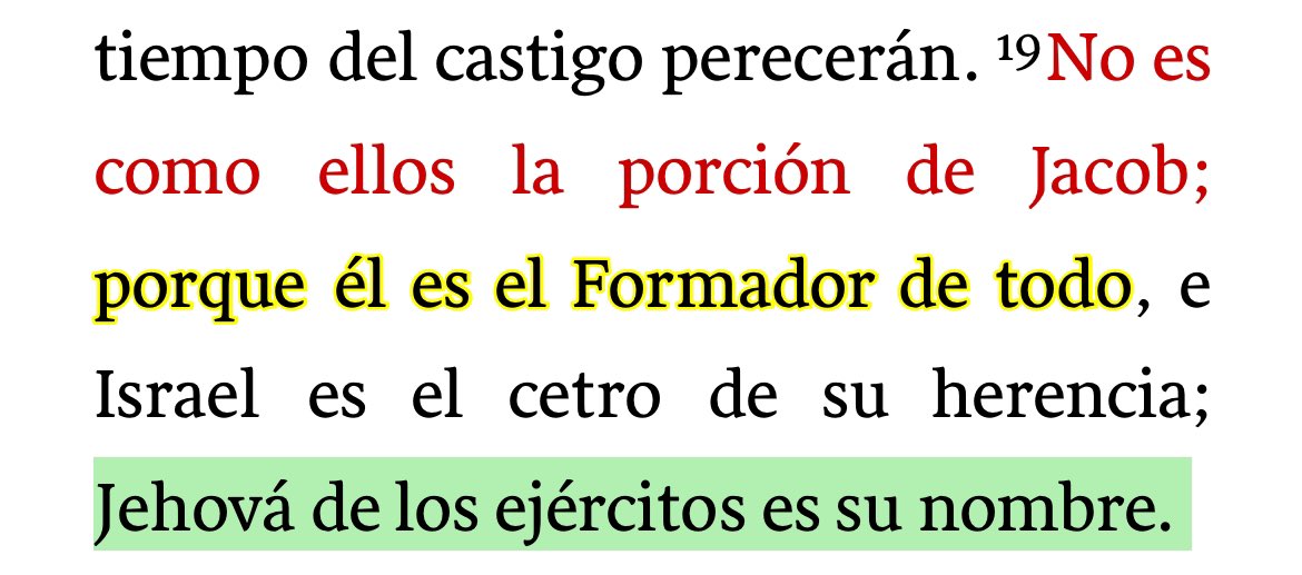 “Jehová sebaot”, comandante de los ejércitos celestiales. Y a su vez, el Formador de todo. Estas características son las que resalta Jeremías, porque son aspectos que los idólatras habían olvidado. #Jeremias51 #PrimeroDios #rpsp
