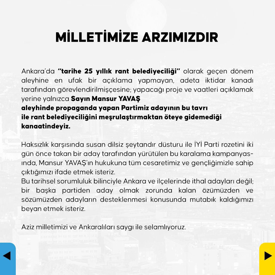 zgrrcann's tweet photo. MİLLETİMİZE ARZIMIZDIR 

"Mansur YAVAŞ'ın hukukuna tüm cesaretimiz ve gençliğimizle sahip çıktığımızı ifade etmek isteriz." 
 @mansuryavas06 https://t.co/JhhaZWJJji
