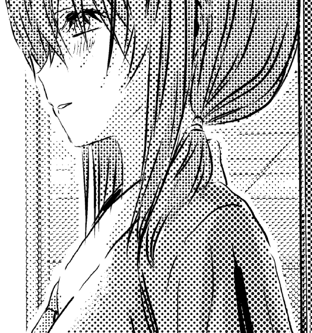 原稿はトーンに色を付けて塗ってるのですが、拡大した時に見やすさが全然違うという理由だったりします。 