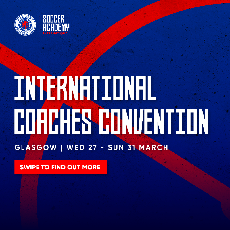 RangersFC's tweet photo. 💙 Register Now for Rangers International Coaches Convention

📆 Kicking off on 27 March, enjoy the opportunity to learn from renowned experts through a variety of workshops, panels, and keynote speeches. 

Find all the information and register below 👇
