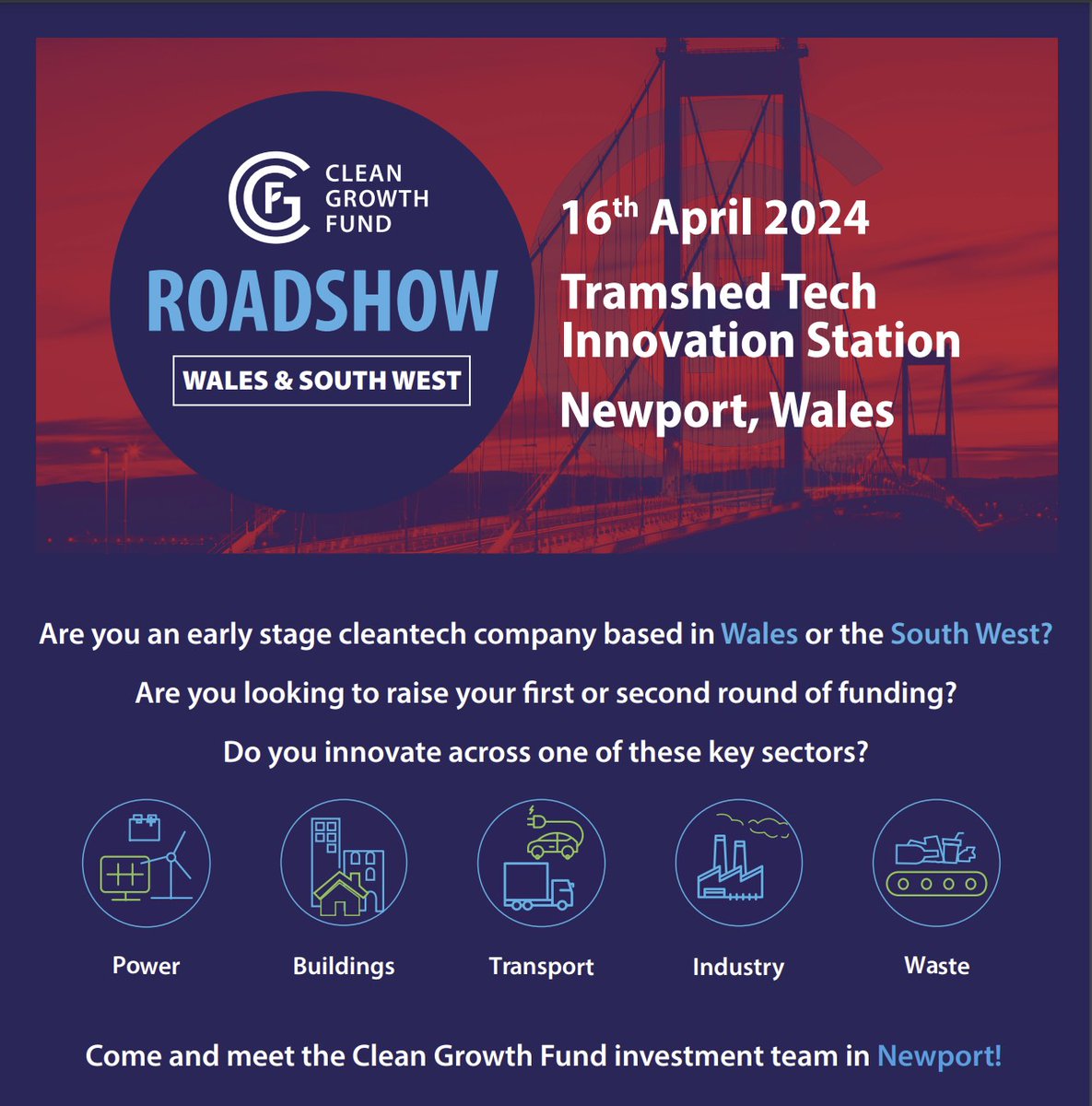 📢Calling low carbon innovators from across Wales & the South West!📢 The CGF investment team is coming to Newport on April 16th - come and meet our friendly team and pitch! Those based outside of Wales & SW still very welcome to apply bit.ly/3UwkenS #InnovationCymru