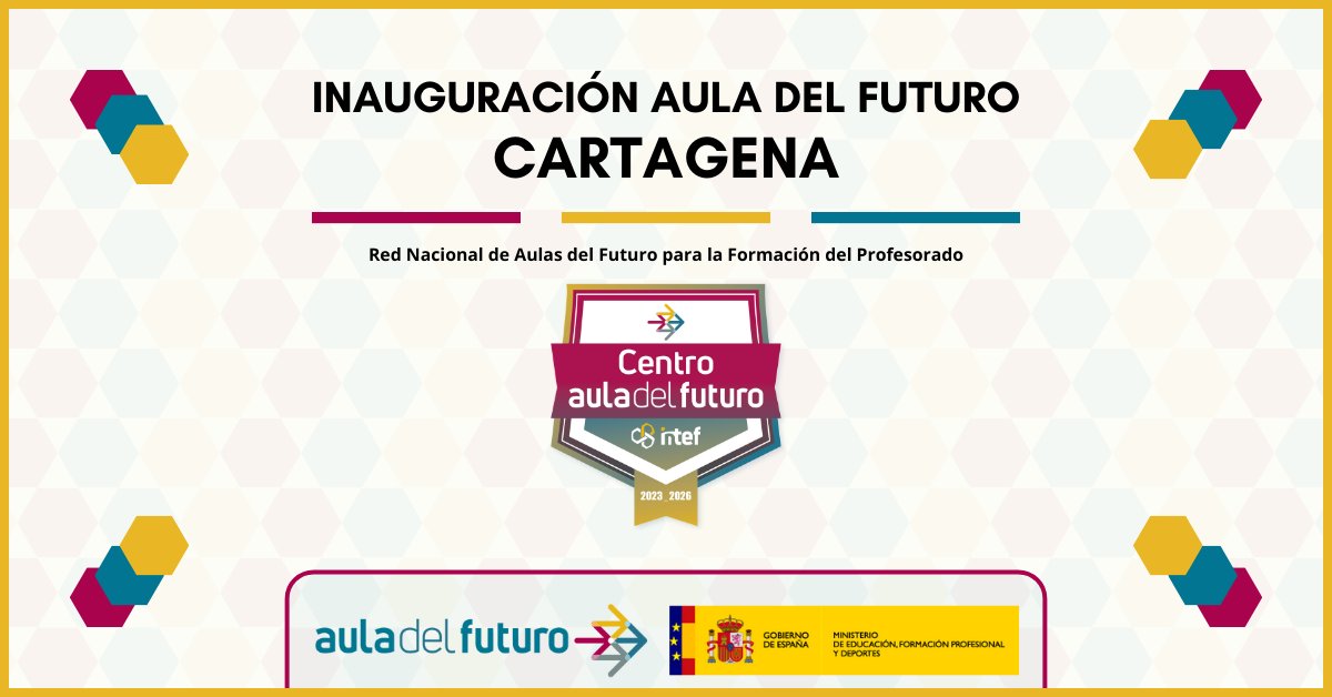 educaINTEF's tweet photo. 🔥 ¡La 11ª Aula del Futuro aterriza en Cartagena!

💻 Apoyando y fortaleciendo la formación de los docentes en el uso de tecnologías y metodologías activas para potenciar el aprendizaje

🚀https://t.co/jmxbP61Xgi https://t.co/cu8FIPi9q5