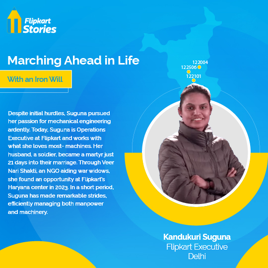 Suguna joined @Flipkart as an Operations Executive and quickly excelled in managing manpower and machinery. Flipkart's culture values capabilities, fostering a safe space for women to excel. Our commitment to inclusivity across operations and the supply chain aims to build a more…