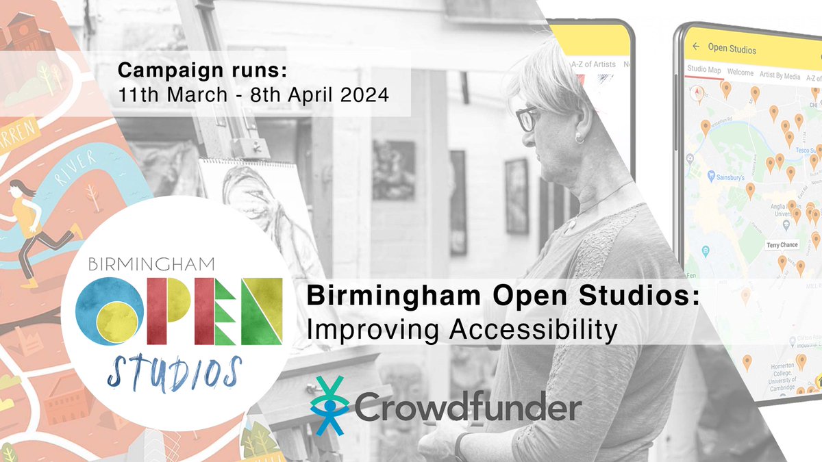 Hi everyone. 

Some words from our gallery director Owen de Visser, who is also producer of citywide arts trail 'Birmingham Open Studios'

Birmingham Open Studios have recently launched a Crowdfunder to finance an app, an attractive printed map, and to improve their website.