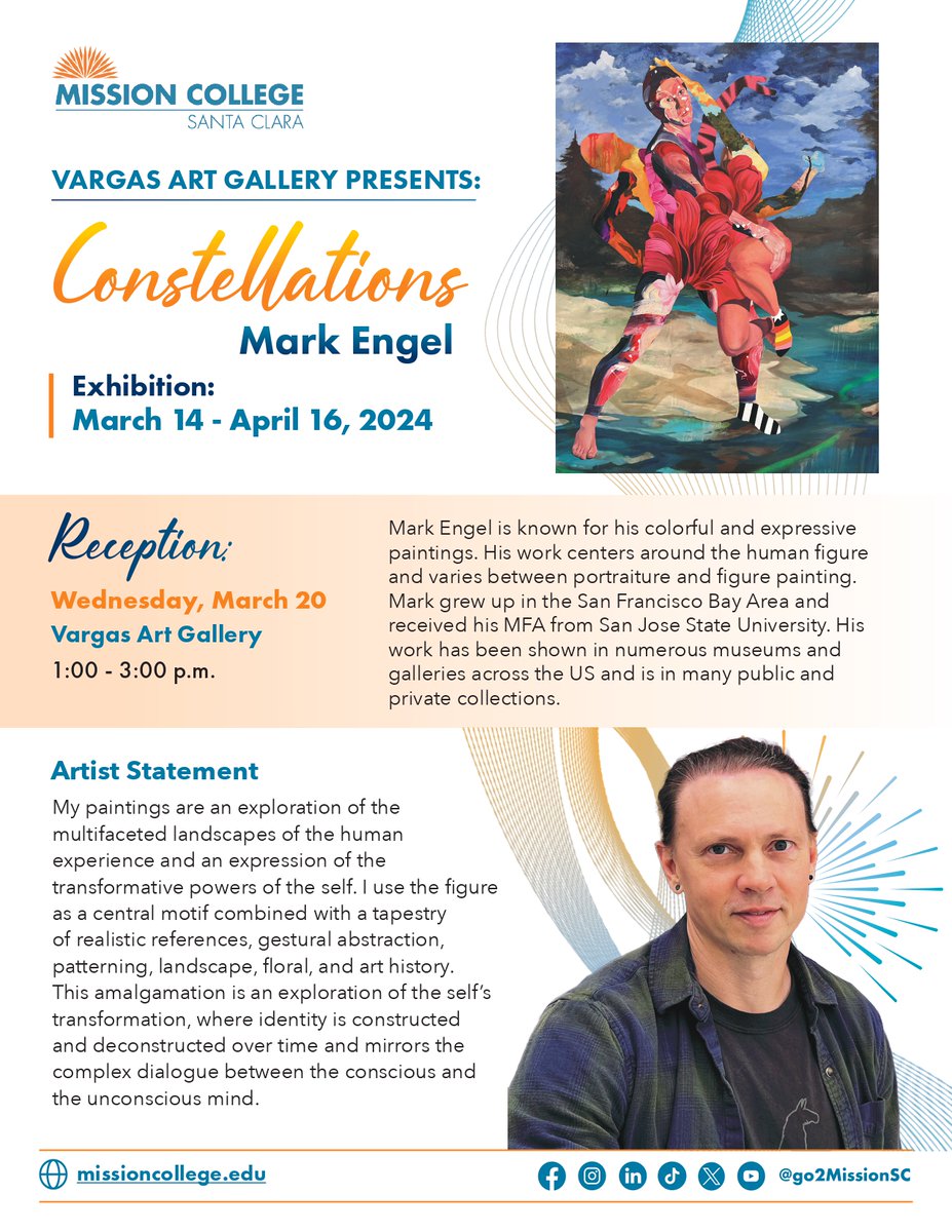 Experience the captivating world of Mark Engel's 'Constellations' at the Vargas Art Gallery Exhibition. 🎨✨ Reception: Wednesday, March 20, 1-3 pm, Vargas Art Gallery