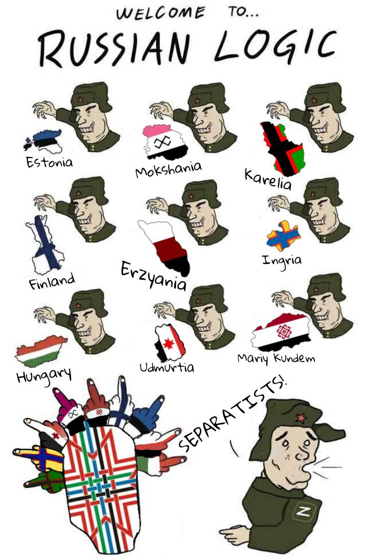 Finno-Ugric response to bloody Russian neo-imperialism! We are not the colonies of Moscow, but occupied sovereign national states. And we will become free!

#FUgric #decolonisation #Moksha