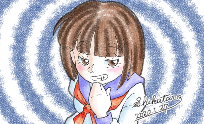 しっしっしっみたいな感じ過去絵#イラスト #オリジナル #CLIPSTUDIOPAINT 