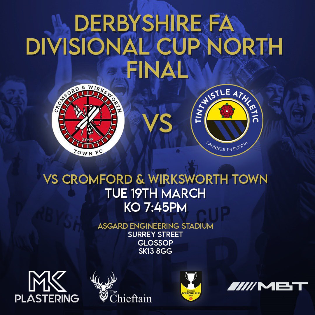 TAFC_Firsts's tweet photo. ⚽️MATCHDAY AND ITS A BIG ONE!⚽️

We face @cwwtfc this evening in the @DerbyshireFA cup final 🏆

🏟️ @GlossopNorthEnd 
🕒 7:45pm KO
📍 SK13 8GG
🎟️ adults £5, concessions £3 

The lads will be looking to retain their trophy and will need your support to do so 👊🏽
#jointhejourney https://t.co/bgqanpFYUU