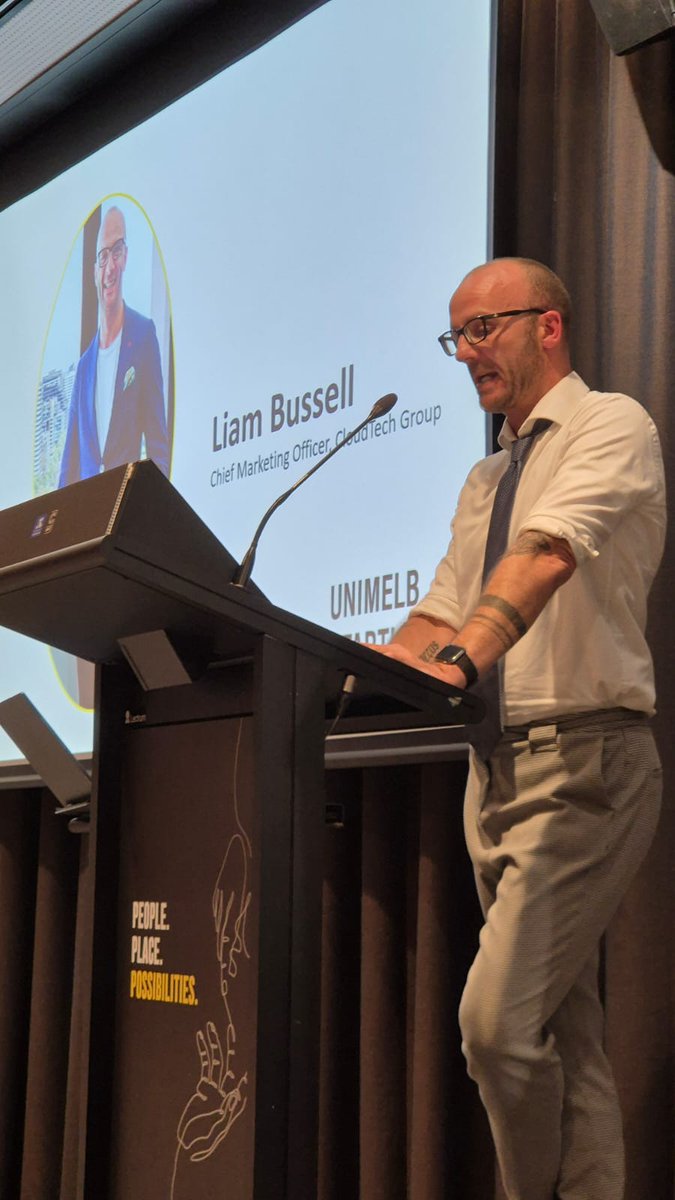 CloudTech Group CMO, Liam Bussell speaks to the aspiring entrepreneurs and future founders at University of Melbourne's Start Up Pitch Competition! #entrepreneurship #melbourne #startups @UniMelb @BusEcoNews