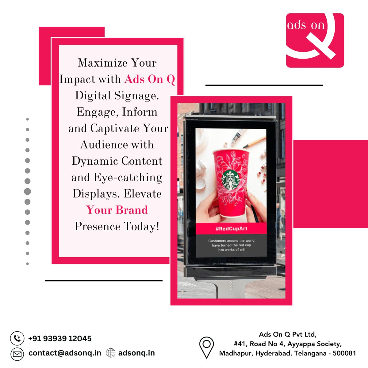 🌟 Maximize Your Impact with Ads on Q Digital Signage! 📈💡

Elevate your advertising strategy and captivate your audience like never before with dynamic content and eye-catching displays! 

#DigitalSignage #Engage #Innovate #adsonQ #MaximizeVisibility #EngageAudiences #DriveROI