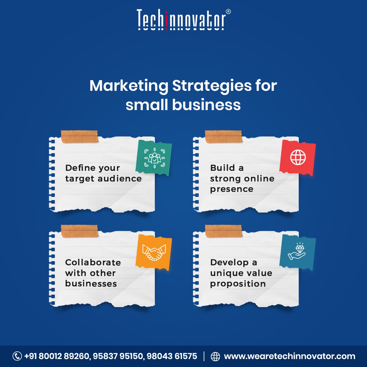 Unlock the power of tailored marketing strategies for small businesses. From targeted ads to engaging content, we're here to boost your online presence and drive results.
𝐂𝐚𝐥𝐥 +91 8001289260

#SmallBusinessSuccess #TailoredMarketing #TargetedAds #EngagingContent
