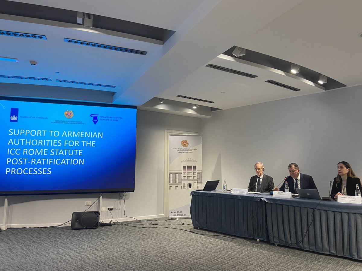 Klaswaldenstrom's tweet photo. Happy to see our @NLinArmenia colleagues supporting @armenia in the implementation of the @ICC Rome Statute after the important ratification of Parliament last fall https://t.co/lXY1cs97qe
