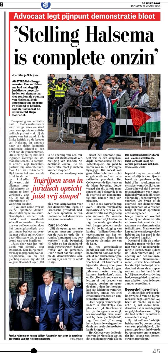 Prima stuk! Advocaat Bestuursrecht: Dat Halsema niet kon ingrijpen is grote onzin. Ingrijpen was in juridisch opzicht juist vrij simpel ⬇️