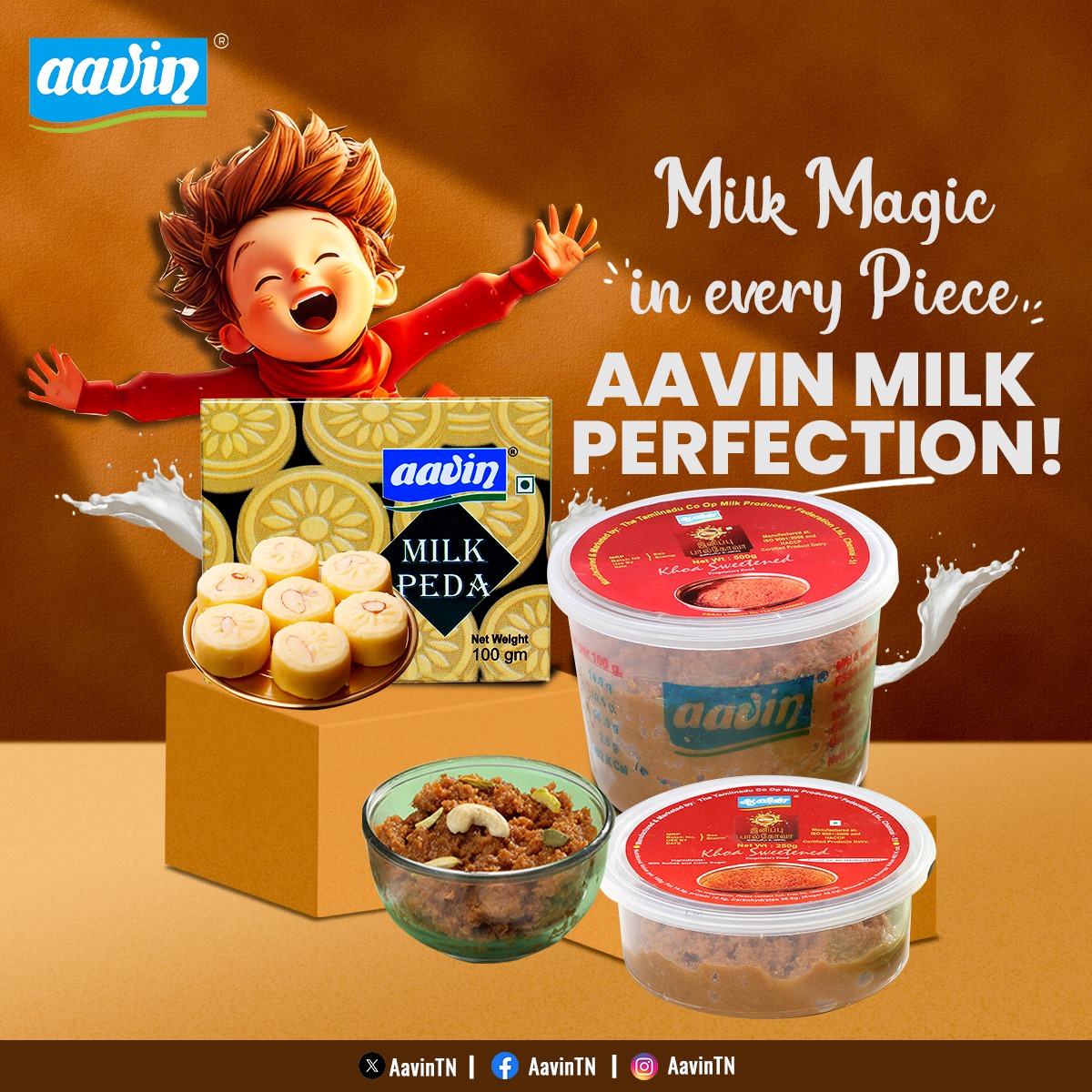 Savor the sweetness of tradition with Aavin Milk Peda and Milk Khoa. Each bite is a symphony of creamy richness, perfect for celebrating special moments. #AavinSweets #SweetSymphony #milkdelicacies #Aavin #AavinTN #AavinProducts