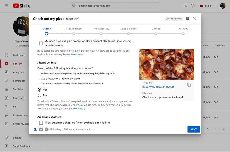 Egline_Samoei's tweet photo. Creators in the house, YouTube rolls out a new tool in Creator Studio that requires creators to disclose to viewers when realistic content is made with altered or synthetic media, including generative AI.

The labels will appear in the expanded description
#GenerativeAI https://t.co/5LhEHHtdnA