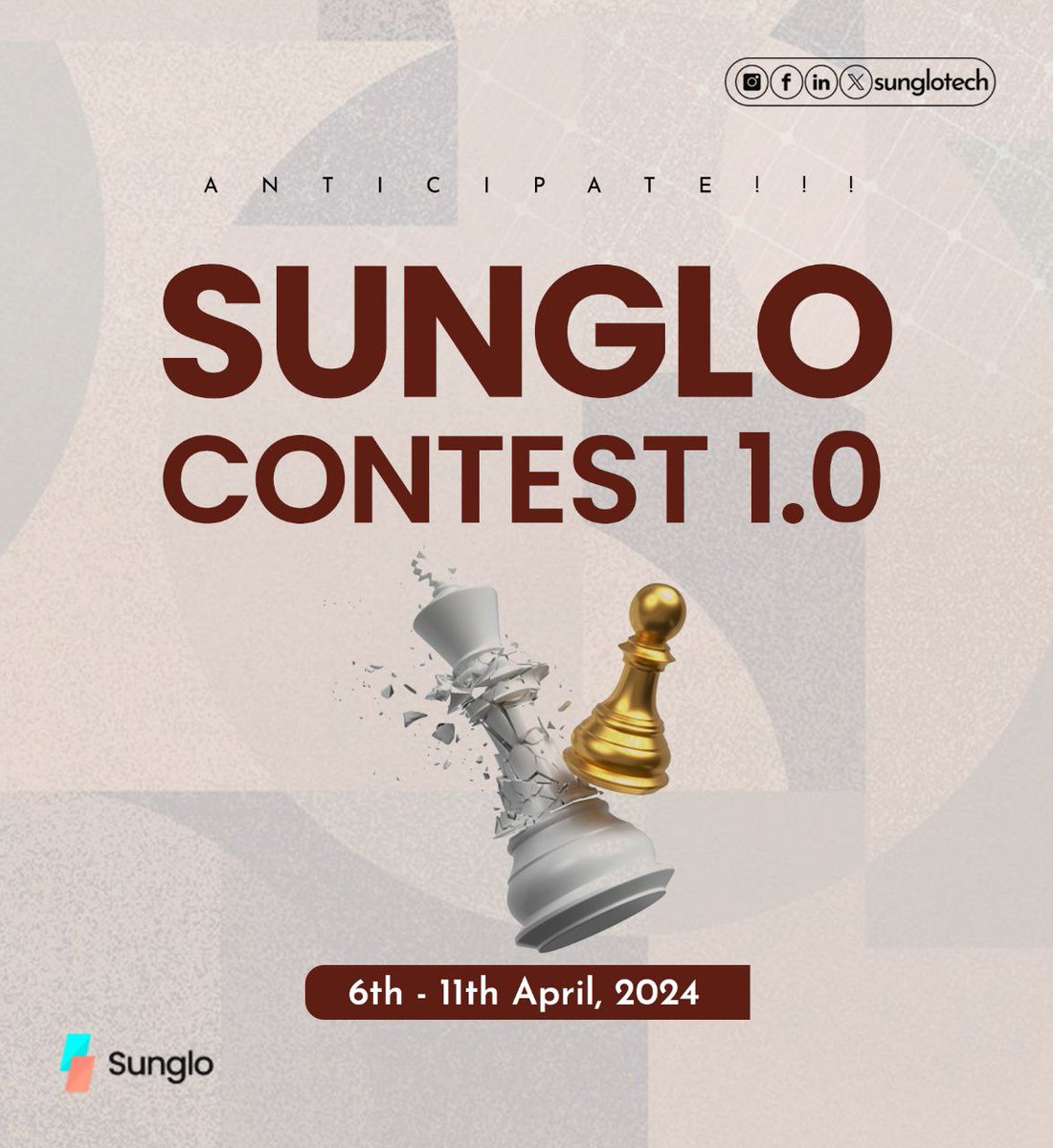Introducing SUNGLO CONTEST 1.0💥💥

Get ready to show us how well you know  Sunglo Technology and win big😅

Stay tuned for more details on this contest and how to win.

To participate in this contest, visit sunglo.io to join our wait-list and join our Community.
