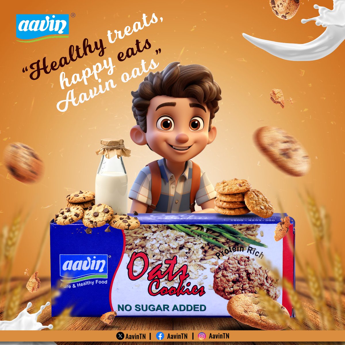 Elevate your snack game with Aavin Oats Biscuits! Crunchy, wholesome, and oh-so-delicious. The perfect guilt-free treat for any time of the day. #AavinOatsBiscuits #HealthySnacking #CrunchyGoodness #Aavin #AavinTN #AavinProducts