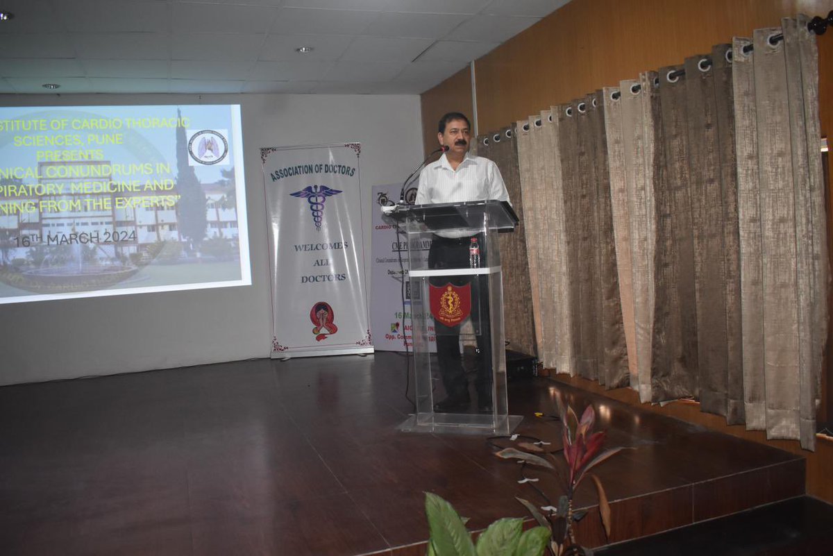 Department of #RespiratoryMedicine Army Institute of Cardio Thoracic Sciences #AICTS organized #CME on ‘Clinical Conundrums in Respiratory Medicine’ on 16 Mar 2024.
Eminent #pulmonologist of #Pune addressed the #CME, attended by #respiratoryphysician and #postgraduate residents…