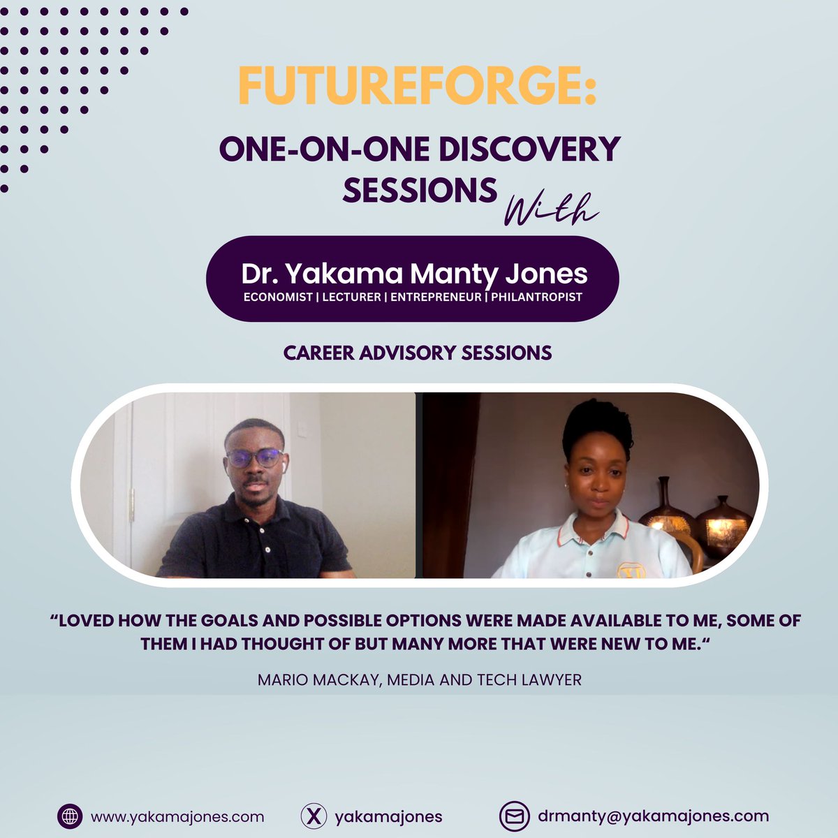 yakamajones's tweet photo. My first #FutureForge Session was with @MGM_BLVCK, a
#Tech, #Media &amp; #Telecoms #Lawyer. We discussed Mario's career aspirations + strategies for navigation &amp; excellence in the tech and media law landscape.
Mario continues his journey with enhanced clarity. 

 #learninganddoing https://t.co/UvmL0jqrNR