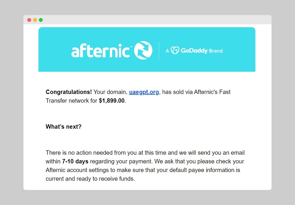 Thank you @afternic, my first .org sale! 🎉

🗓 Hold time: 9 months 
🌐Landers: Afternic BIN

I hand registered the domain last year with the intention of developing it. However, I did not proceed with the plan and instead listed it for sale.

#DomainSales #DomainFlipping