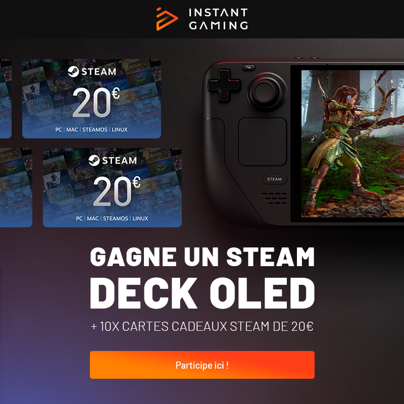 HickssTv's tweet photo. 🔥Gagne un Steam Deck OLED !🔥
avec #InstantGamingFR @InstantGamingFR
➡️ https://t.co/vHAxm58mBX
#RT #Follow #Jeu #Pc #Gaming #PcGaming #Gamer #PS4 #PS5 #Xbox #Cdkey #Giveaway #Concours https://t.co/ZBrVbERi7w