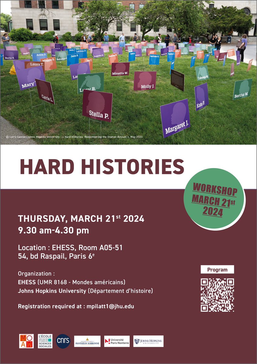 Hard Histories is live in Paris, Thursday, March 21. We’re grateful to our partners at the EHESS Mondes Américaines, our presenters and discussants!