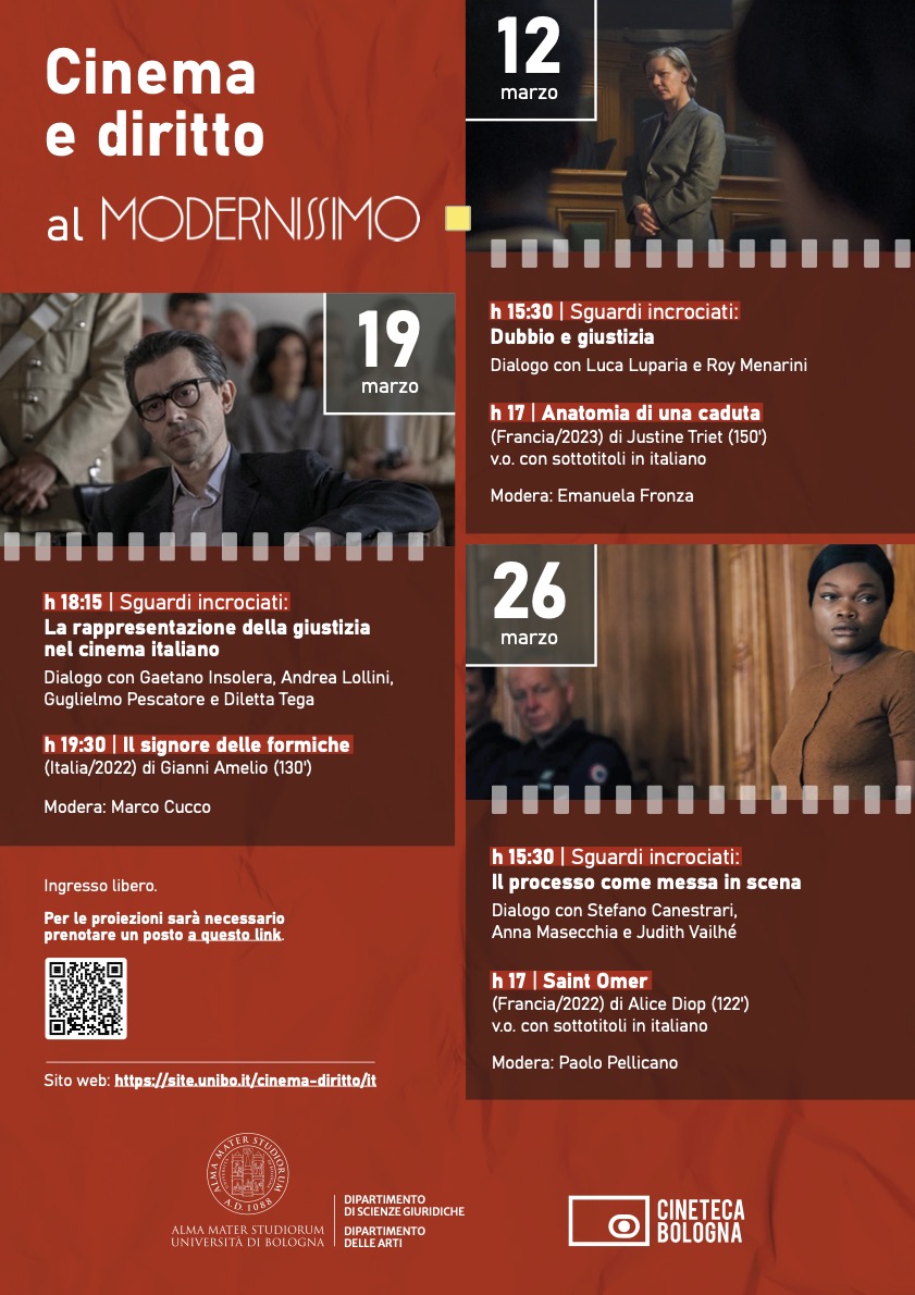 Oggi pomeriggio al Cinema Modernissimo "Il signore delle formiche" di Gianni Amelio.
La proiezione e il dialogo “Sguardi incrociati" si iscrivono nel progetto <a href="/Unibo/">Università di Bologna</a> <a href="/cinetecabologna/">Cineteca di Bologna</a> "Cinema e Diritto" 👇
site.unibo.it/cinema-diritto…