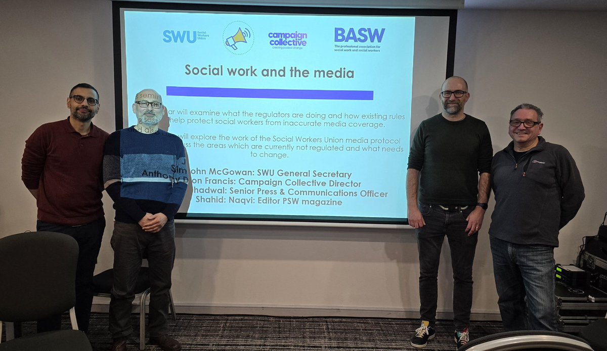 SWU and @BASW_UK have been campaigning re 'Social Work and the Media' for a number of years now. It was a great opportunity to present some of our work yesterday at a busy @COMPASSeventsUK with @CampaignsHQ @shahid1naqvi