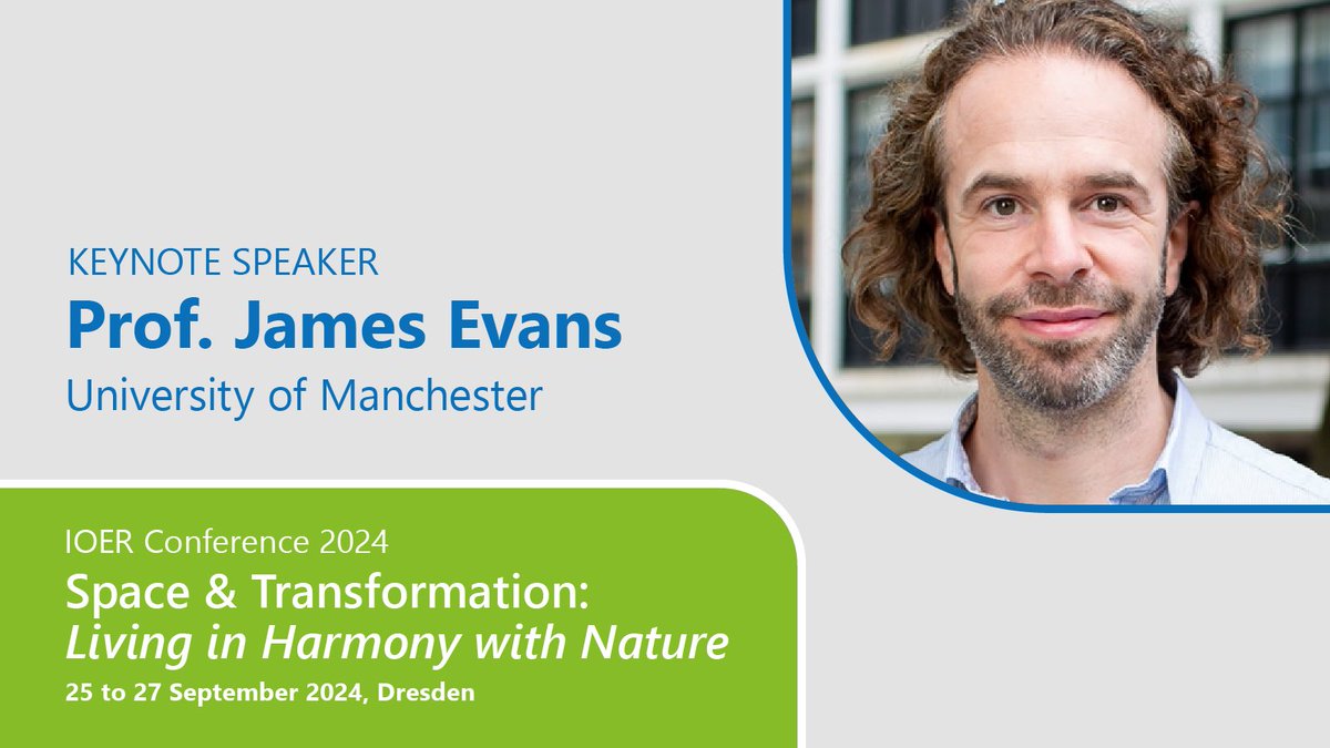 🏛️🌿🤝How can transformative governance help reduce inequalities and foster sustainable communities? Join the discussion at the #IOERConf|erence 2024 with keynote speaker Professor James Evans! For more information👉conference.ioer.info/en/keynotes