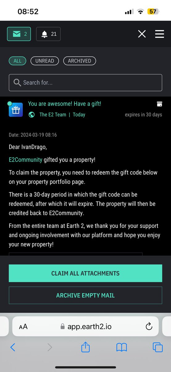 Hey E2 people,
today I received a gift from the E2 Team. I’m not sure why. Do you guys know why maybe?

It’s a 100$, T3 property in Tokyo.