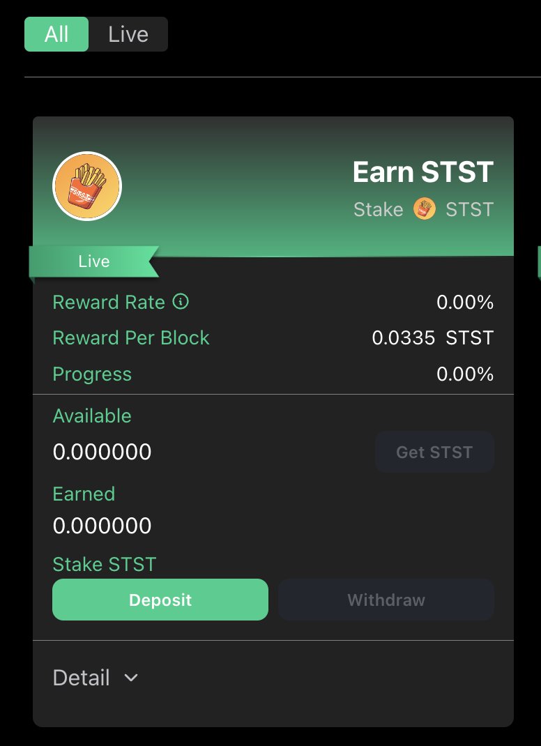 Jacksatsat's tweet photo. Stake STST earn STST!!!
https://t.co/SuaIV1RkNF https://t.co/DFzmnJuR2R