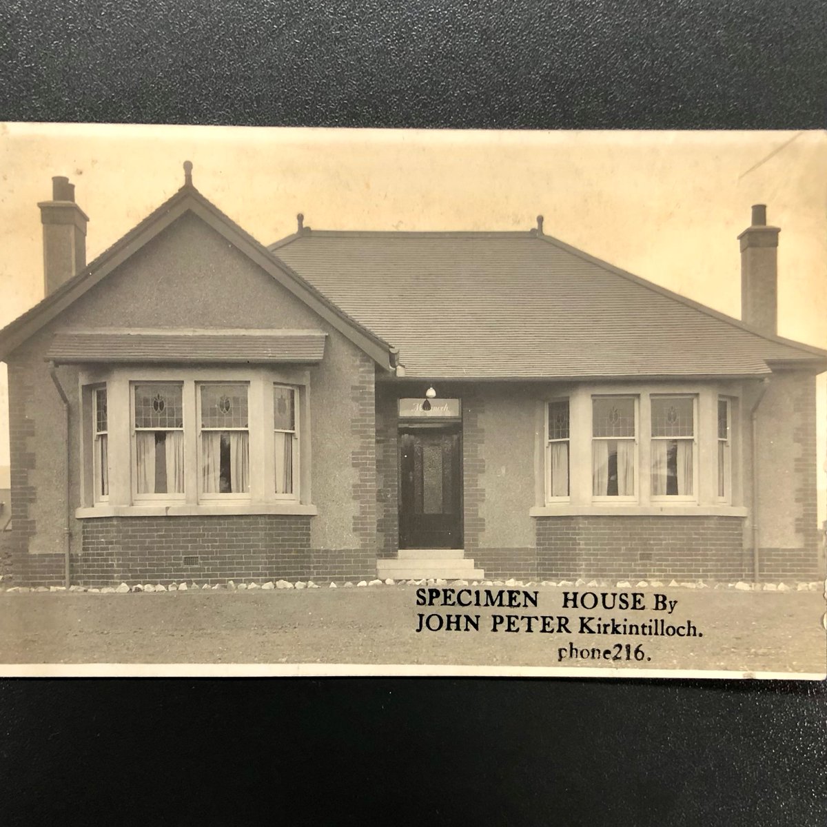 EDLC_Culture's tweet photo. An advertising postcard produced for John Peter builder in the 1930s. Many of these houses were built in Lenzie around the Middlemuir Road area. This is from archive collection of James Peter, former Provost of Kirkintilloch (GD49). https://t.co/oxzc7BrAwN