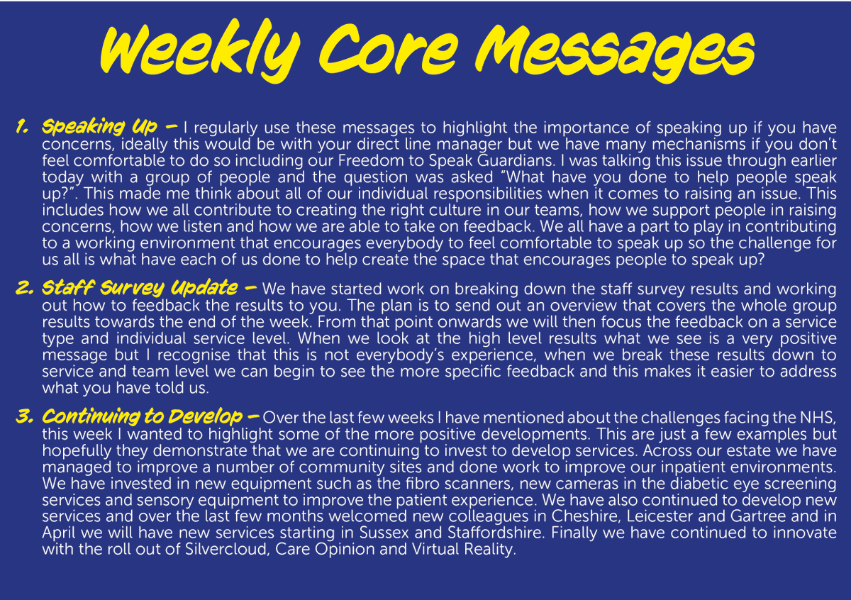 Here are this week's core messages 👇