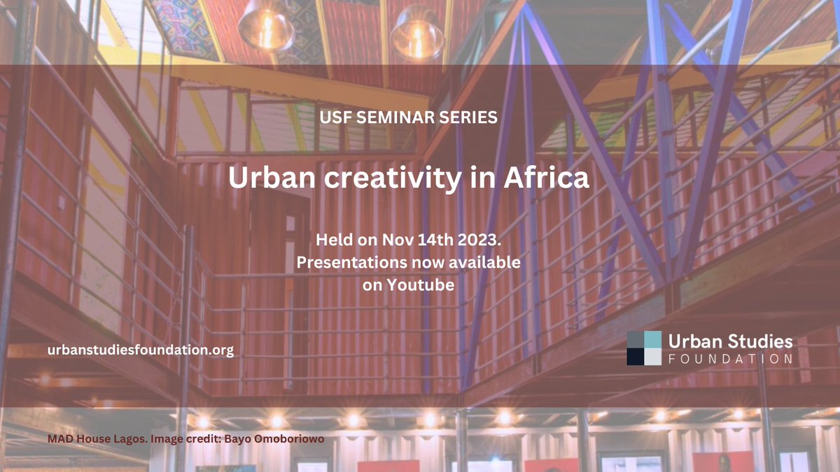 Watch the presentations of the 'Urban Creativity in Africa' event, organized last year by the African Hub for Sustainable Creative Economies @CE_Africa and @england_le, as part of the #USFSeminarSeries, 'European creative cities and Covid-19' ow.ly/czNA50QW00w