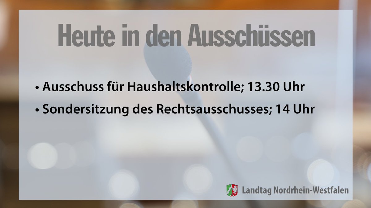 Bevor wir in drei Plenartage starten, steht u.a. eine #Sondersitzung des #Rechtausschuss|es an. Die Abgeordneten sprechen über die #Messerattacke auf zwei #Kinder in @duisburg_de und ob die Tat hätte verhindert werden können. ➡️📺 landtag.nrw.de/home/aktuelles…