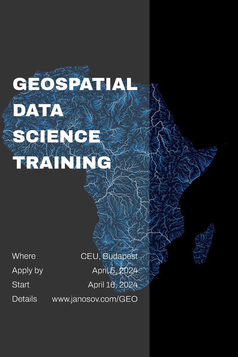 [IN-PERSON COURSE IN BUDAPEST]

I am launching a zero-to-hero course in person in geospatial data science in Python in the heart of Budapest, located at the Central European University, with a limited number of seats. 

𝐃𝐞𝐭𝐚𝐢𝐥𝐬: janosov.com/geo

#GIS #datascience