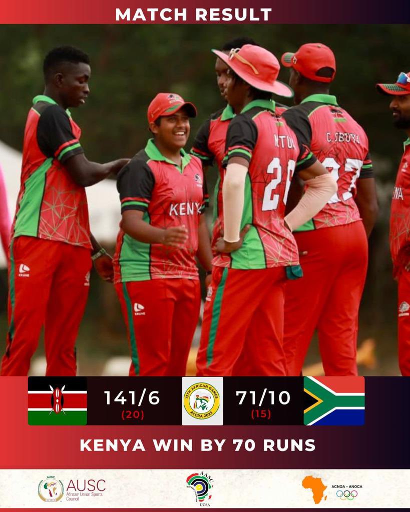 KENYA CANTER TO COMFORTABLE WIN OVER TEAM @ProteasMenCSA 
#africagames #cricket @KenyaCricketoff