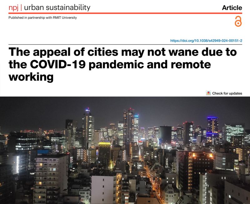 In this recent study we discuss that the pandemic and the increase in remote working will not lead to urban decline.
For more details see: rdcu.be/dBa33
#cities #urbanplanning #pandemic #telework
