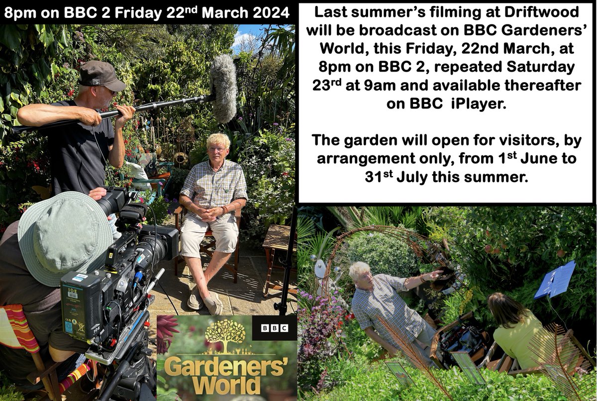 I'm extremely pleased to be able to confirm that the garden and I will be appearing on @GWandShows this Friday, 22nd March, at 8pm on BBC 2, repeated at 9am on Saturday and available thereafter on BBC iPlayer. geoffstonebanks.co.uk/bbcgw.html #sussex #gardening