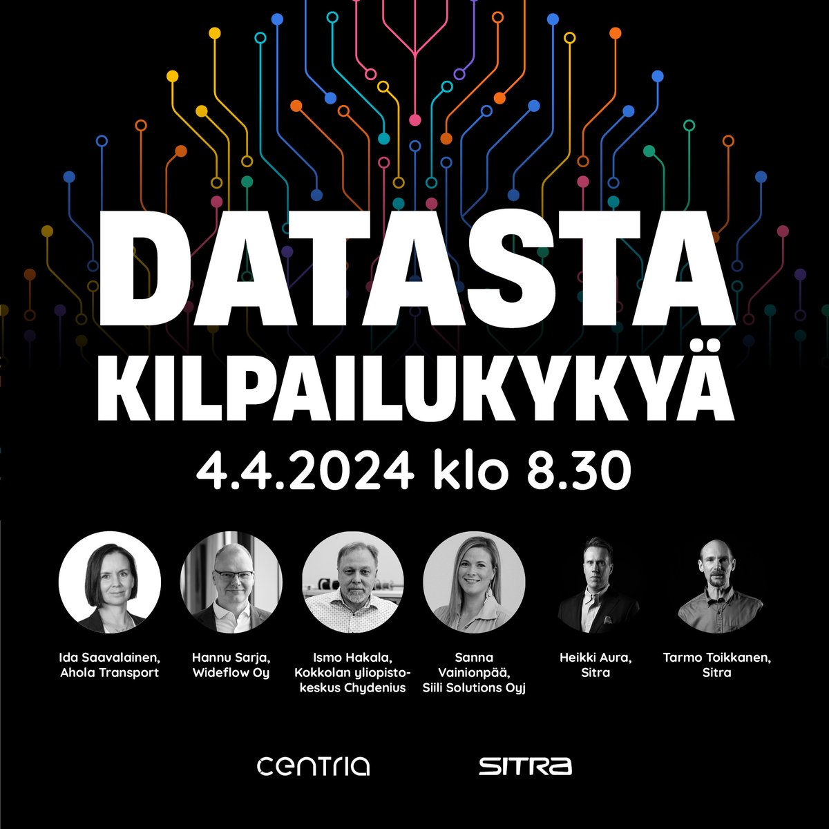 Tulevaisuustalo @SitraFund saapuu Centriaan! 🔮 Tule kuulolle datatalouden mahdollisuuksista avoimeen Datasta kilpailukykyä -tapahtumaan 4.4. klo 8.30 alkaen Talonpojankadun kampukselle. Ilmoittaudu mukaan 23.3. mennessä centria.fi/datasta-kilpai…! #centriaamk #sitra