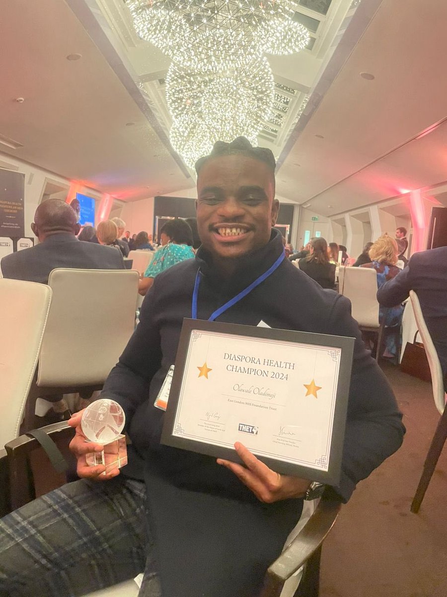 EM1308EM's tweet photo. Congratulations to Olawale Oladimeji - AADS Physiotherapist, recipient of the ELFT Diaspora Health Champion 2024! 🎉🎊👏🏻👏🏻👏🏻@THCHS1 @NHS_ELFT @alexalexalex32 https://t.co/VEIbGr99Xn