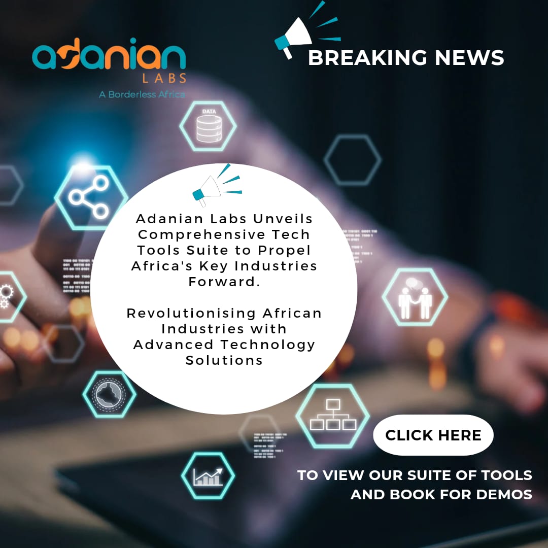 Adanian Labs Unveils Comprehensive Tech Tools Suite to Propel Africa's Key Industries Forward. To connect with us today to book your Demo, visit: adanianlabs.io/tech-tools

 #PDIModel #AdanianLabs #BorderlessAfrica #BuildingCamels #healthcare #capacitybuildin