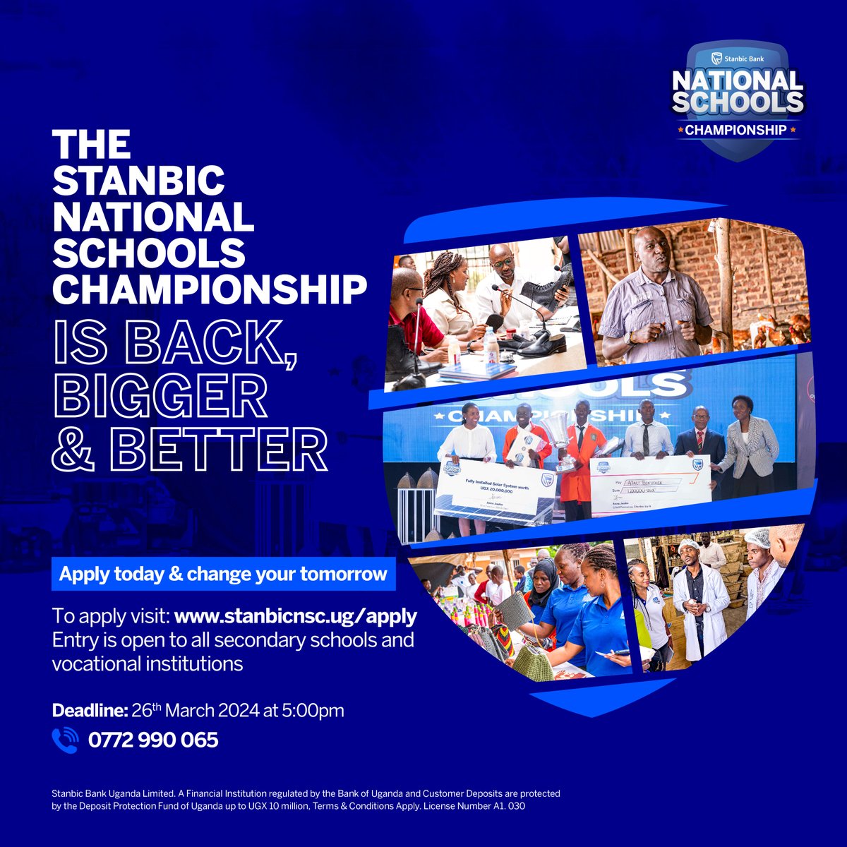 Calling all secondary schools and vocational institutions, this is your moment. The Stanbic National Schools Championship is back!! Visit  stanbicnsc.ug/apply to apply now. #StanbicUGChampions