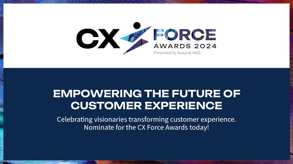 The CX Force 2024 Awards are now open for nominations! Celebrate the innovators transforming #customerexperience with Avaya solutions. Know someone leading the #CX revolution? Nominate them now! bit.ly/4aaZPcw #CXForce24