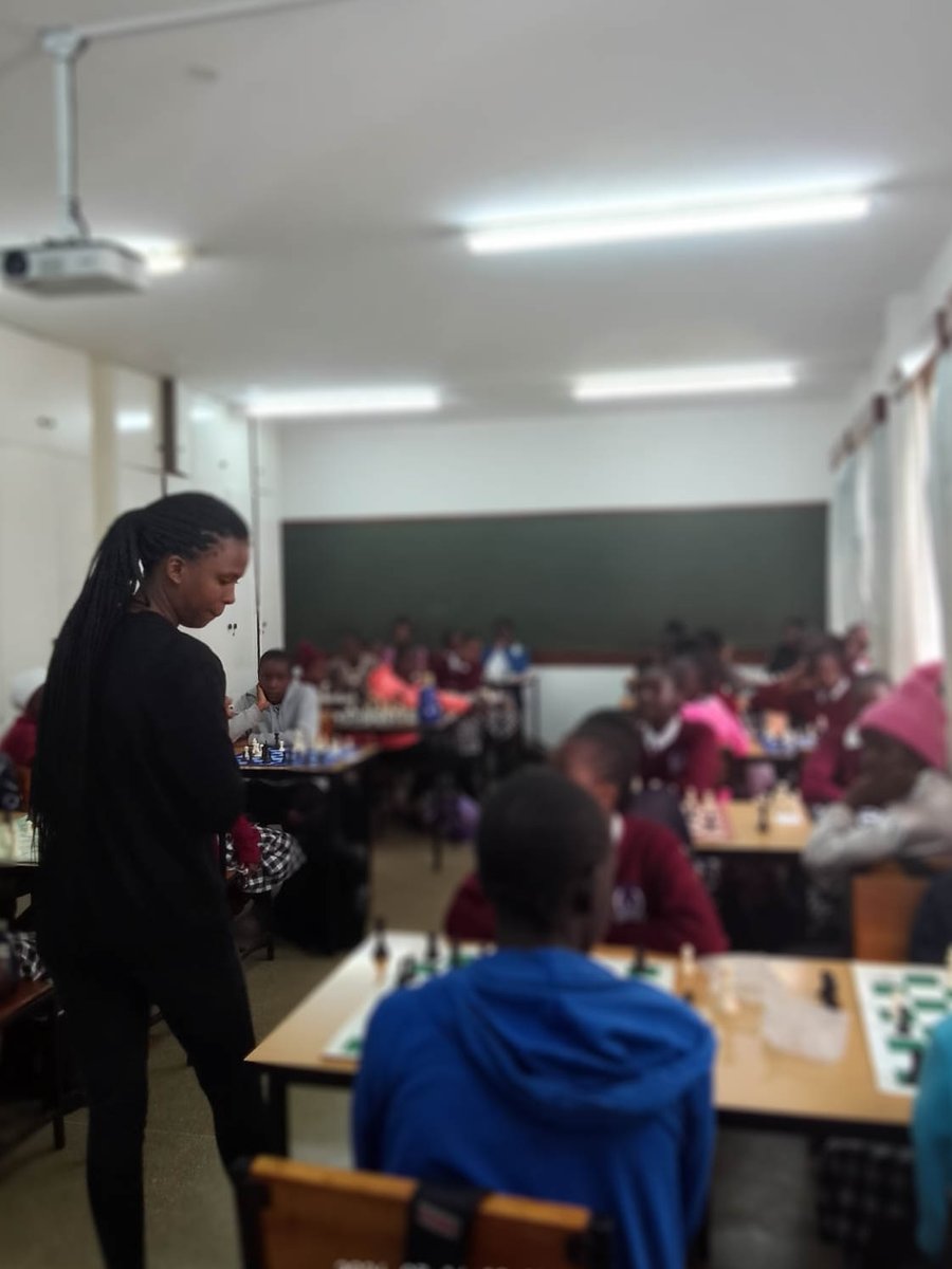 A coach helps girls at Limuru Mission Primary master basics & tactics for future chess tournaments.  Congrats to Maseline Kwamboka for winning the interschool tournament! 14 girls from Limuru & 6 from Raini join the #TUNUCHESS Team at Kiambu regionals on 23/3/2024!