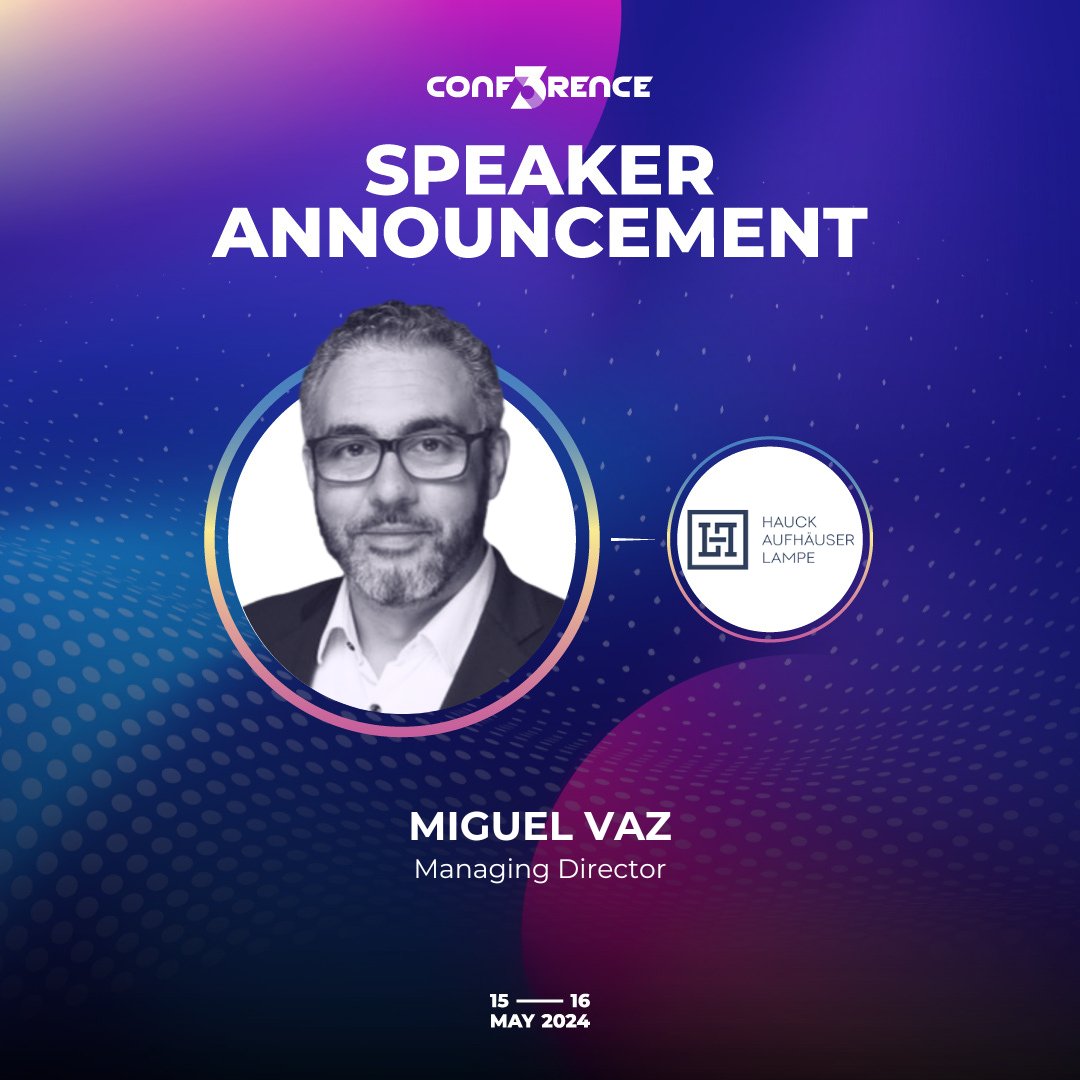 Speaker Alert: Welcome Miguel Vaz of Hauck Aufhäuser Digital Custody to #CONF3RENCE! From robotics to leading digital custody, his expertise is shaping the future of institutional crypto. Ready to dive deep into digital assets management? #CryptoCustody #DigitalInnovation