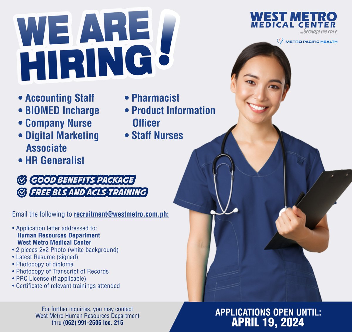WestMetro15's tweet photo. WE ARE HIRING!

BE A WEST METRO SUPERHERO! Apply now!

All applications will be stringently screened. Only short-listed candidates will be contacted. https://t.co/5ooexGlw8H